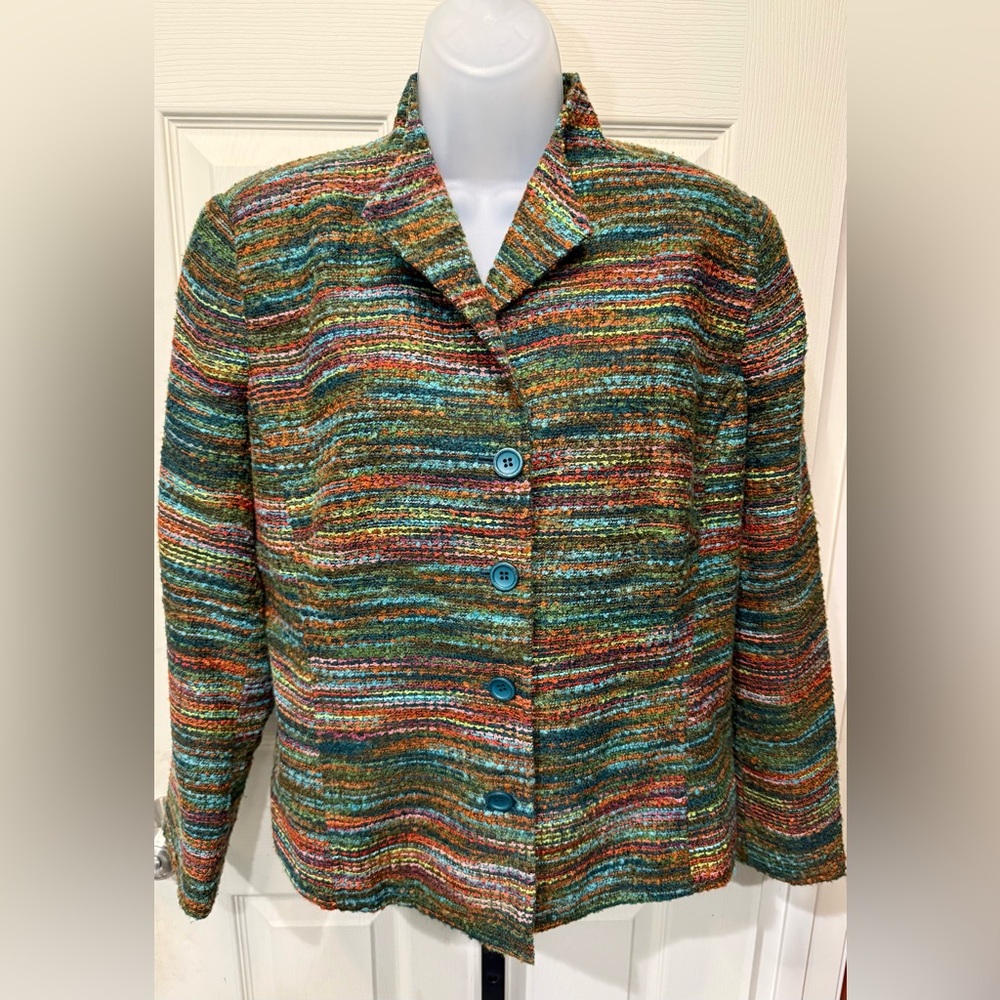 Coldwater Creek Multicolor Button Down Blazer